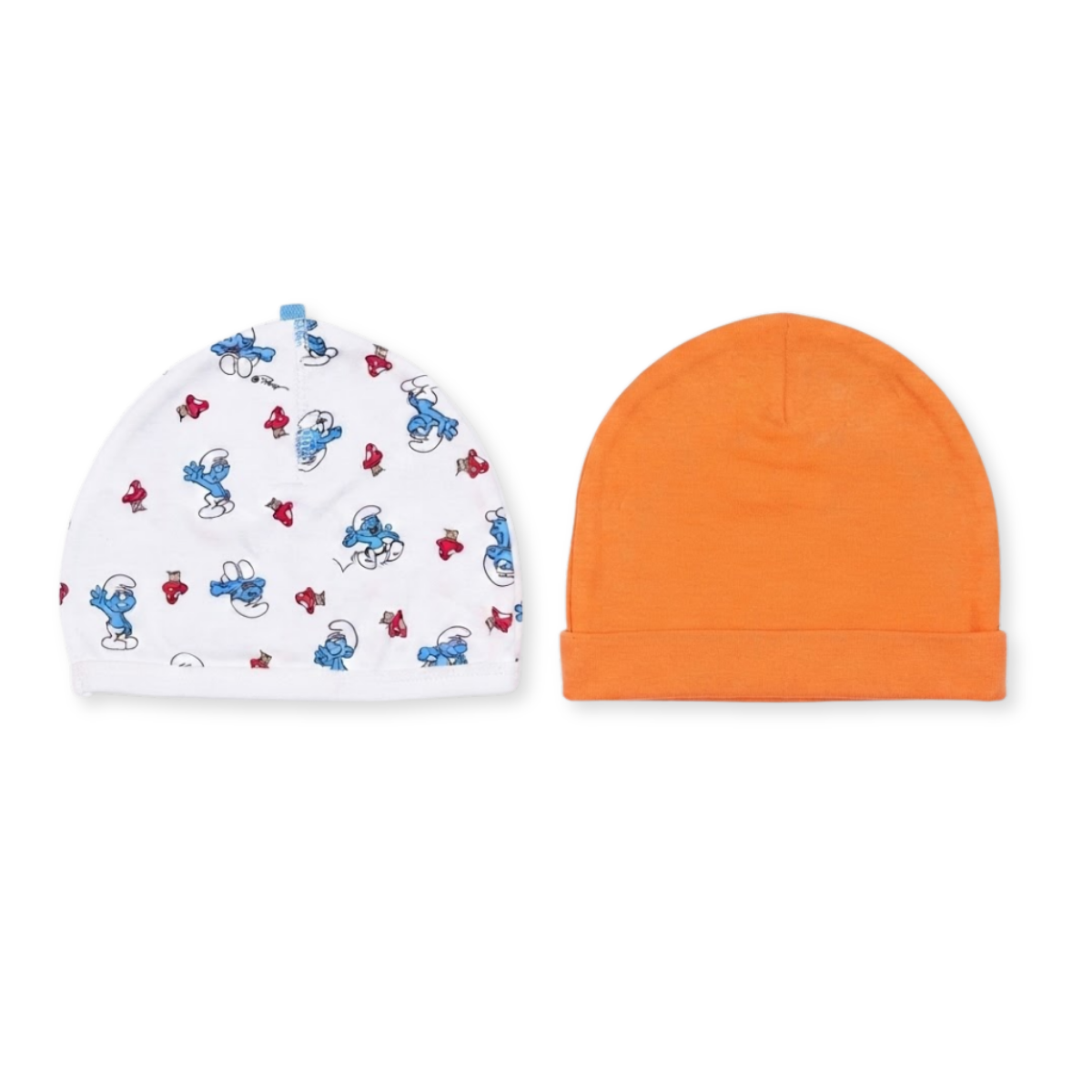 Baby White and Grey Cotton Caps Pack of 2 Animal Design Newborn Essentials