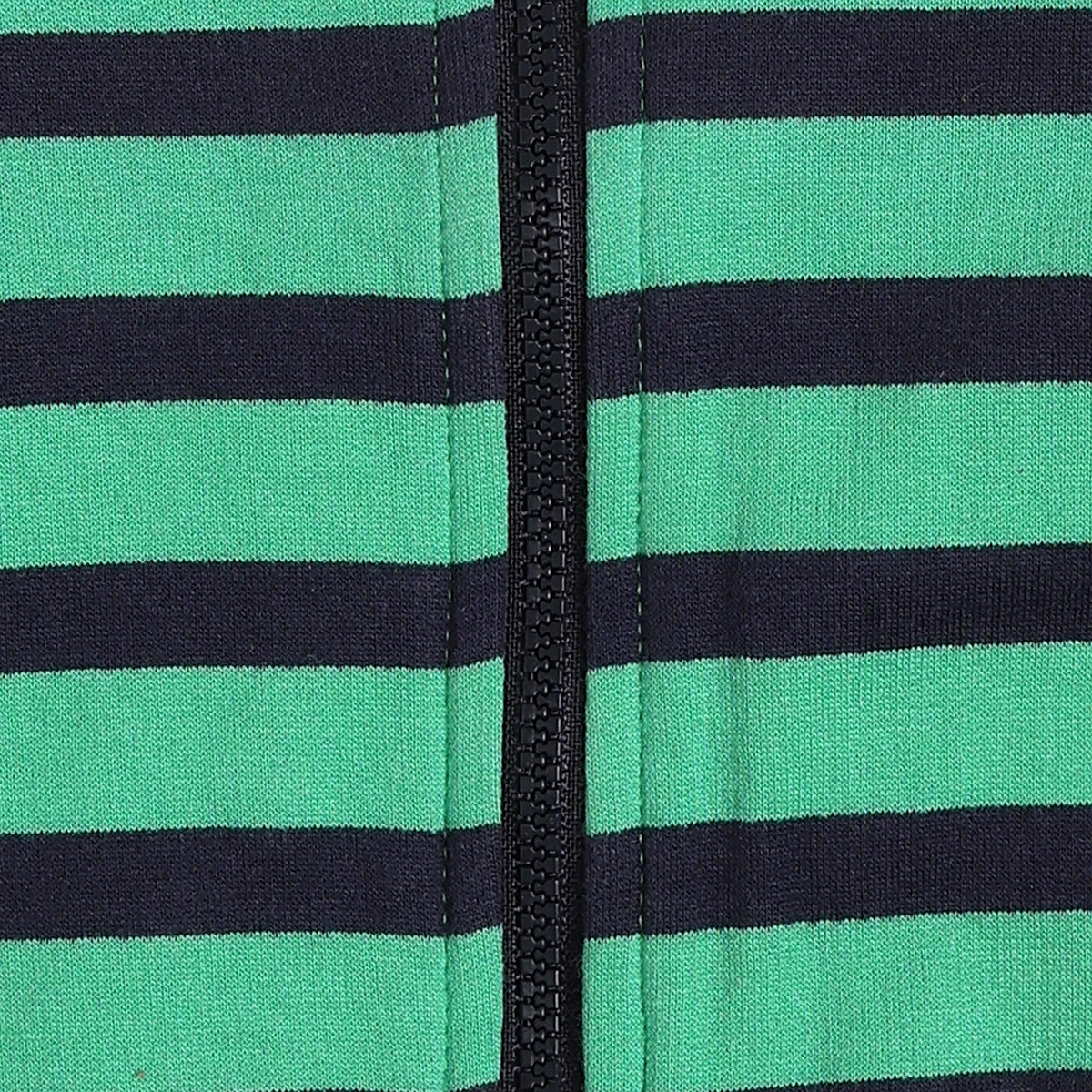 Baby Boys Green & Navy Striped Cotton Sweatshirt for Casual Wear