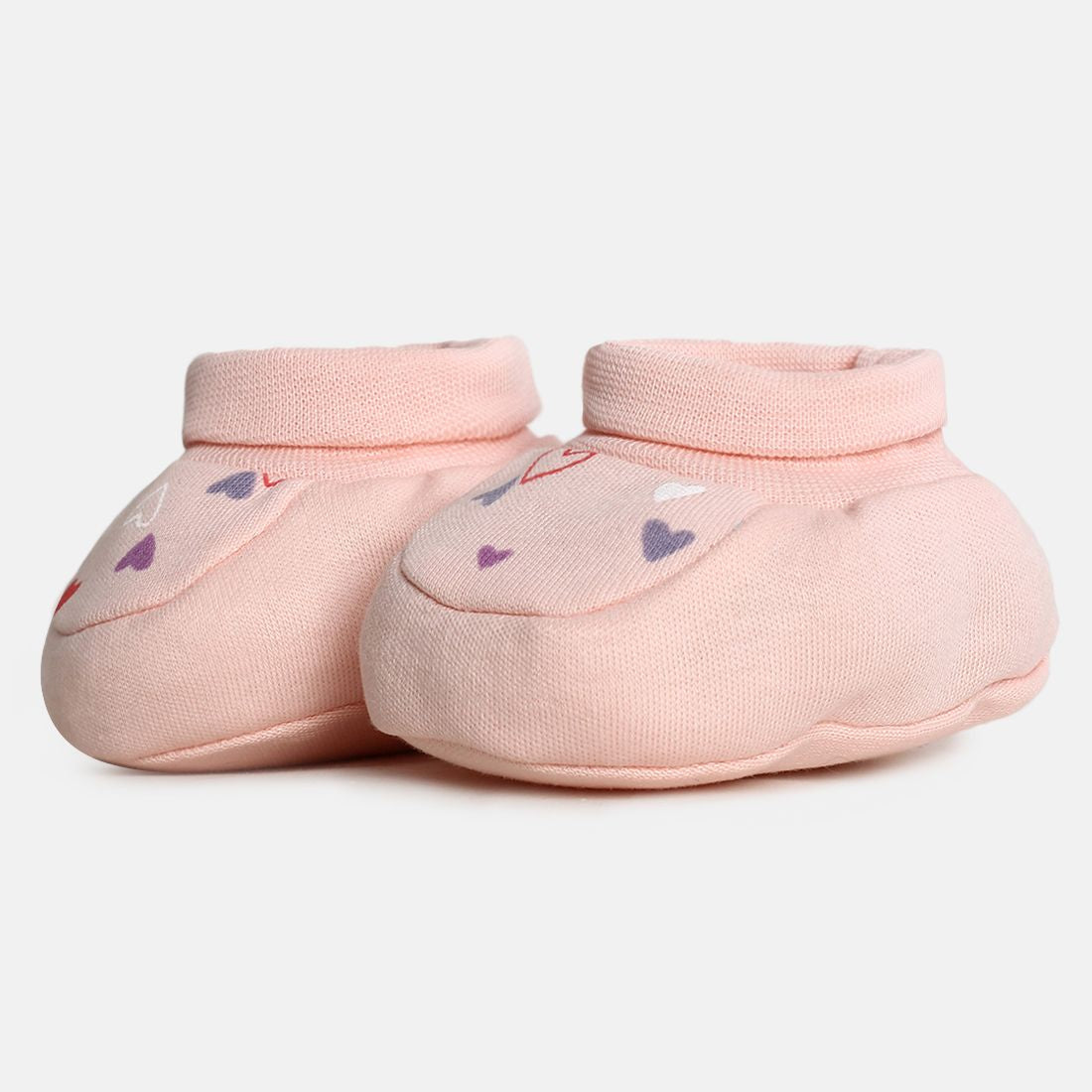 Baby Girls Pink Heart Printed Cotton Clothing Set with Cap for Daily Wear