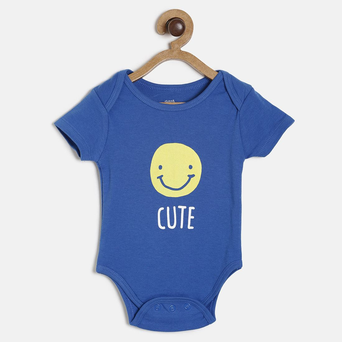 Baby Boys Blue & White Printed Cotton Bodysuit Pack of 3 for Daily Wear