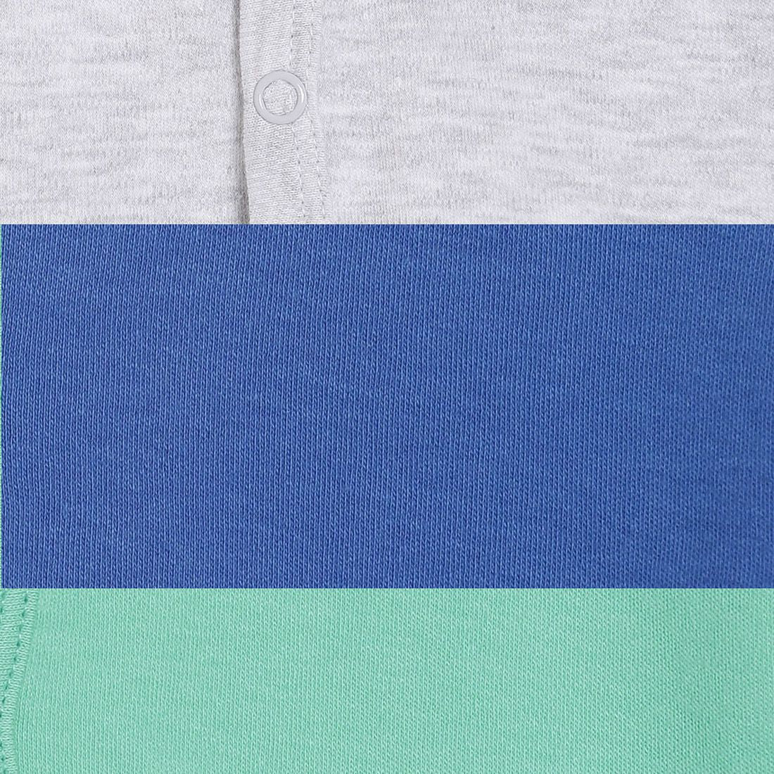 Baby Boys Blue, Green & Grey Cotton T-Shirt Pack of 3 for Daily Wear