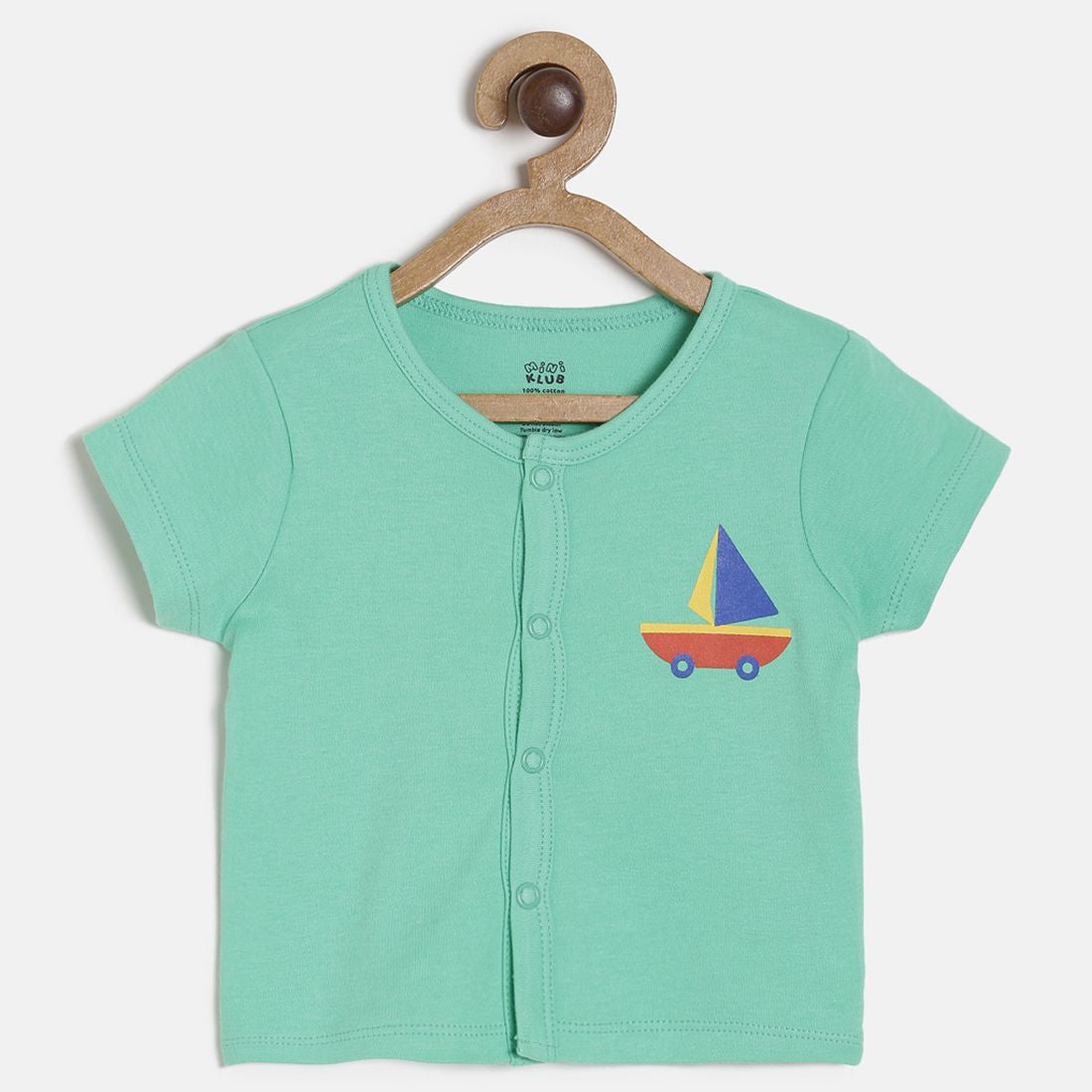 Baby Boys Green, White & Blue Cotton Printed & Striped T-Shirts Pack of 3 Regular Fit Casual Kids T-Shirts