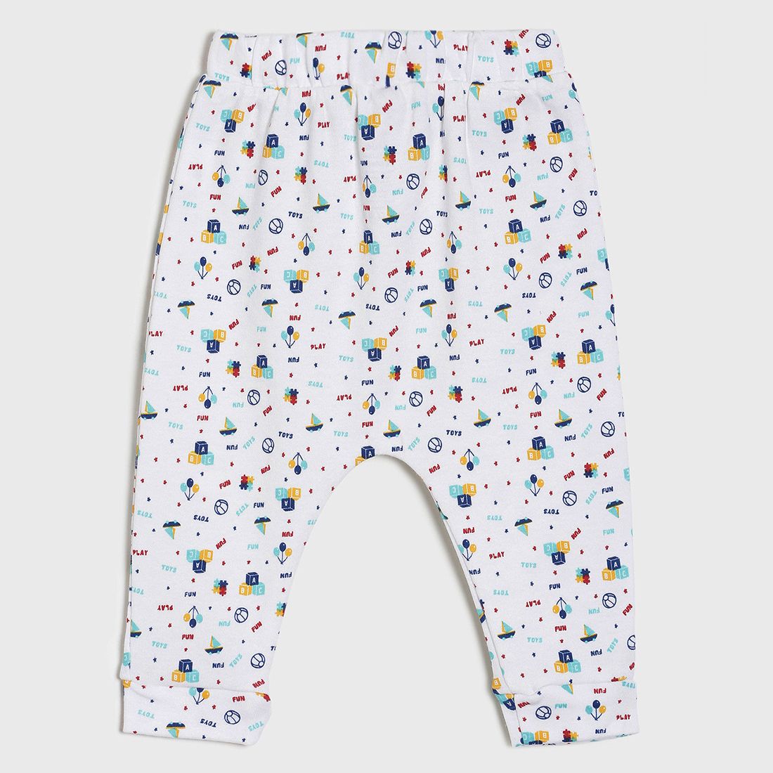 Baby Boys Green, Grey & White Cotton Printed & Solid Joggers Pack of 4 Regular Fit Casual Kids Bottom Wear