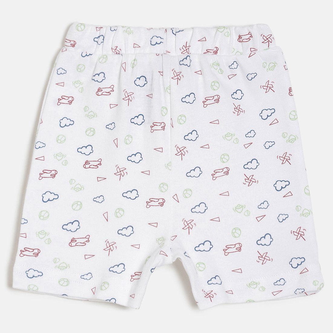 Baby Boys White Blue & Green Cotton Shorts Pack of 3 Regular Fit Casual Baby Shorts