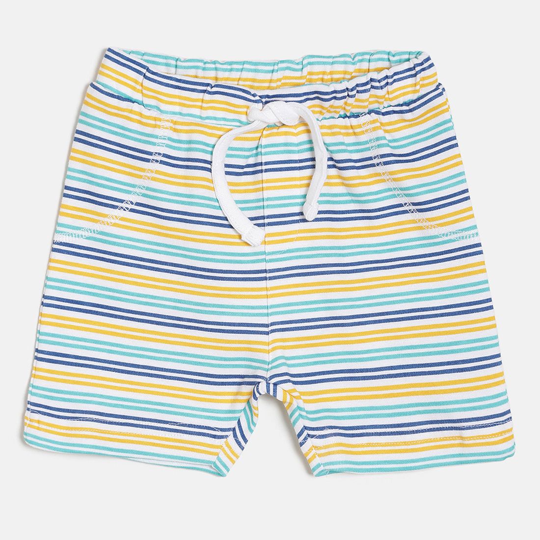 Baby Boys White Blue & Yellow Cotton Shorts Pack of 3 Regular Fit Casual Baby Shorts