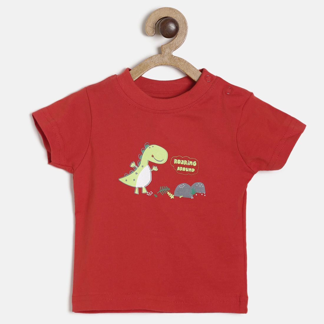Baby Boys Dinosaur Printed Cotton T-Shirt Regular Fit Casual Baby T-Shirt