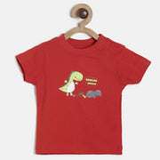 Baby Boys Dinosaur Printed Cotton T-Shirt Regular Fit Casual Baby T-Shirt