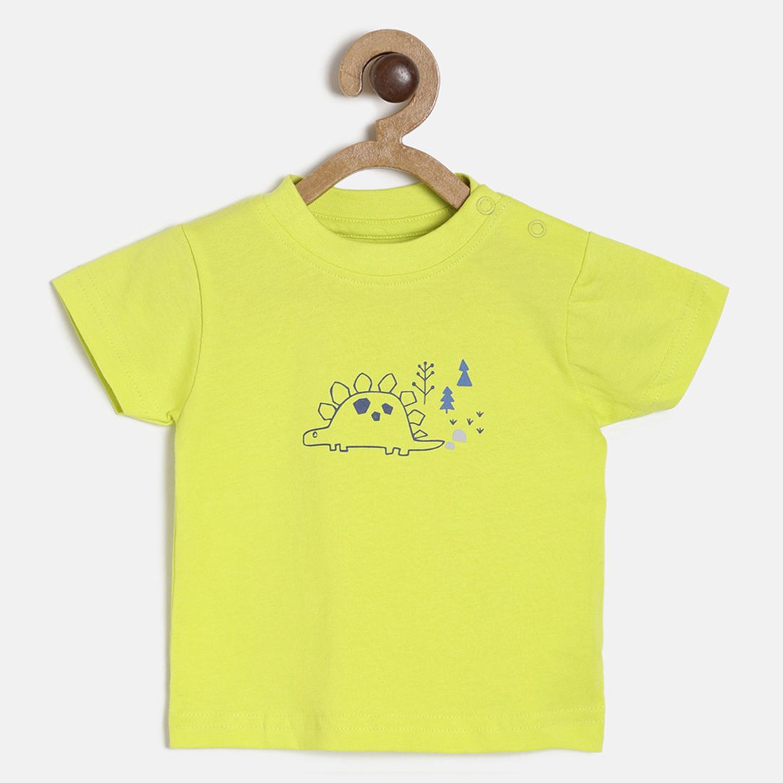 Baby Boys Lime Green Cotton T-Shirt Dinosaur Print Regular Fit Casual Baby T-Shirt