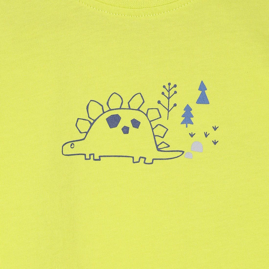 Baby Boys Lime Green Cotton T-Shirt Dinosaur Print Regular Fit Casual Baby T-Shirt