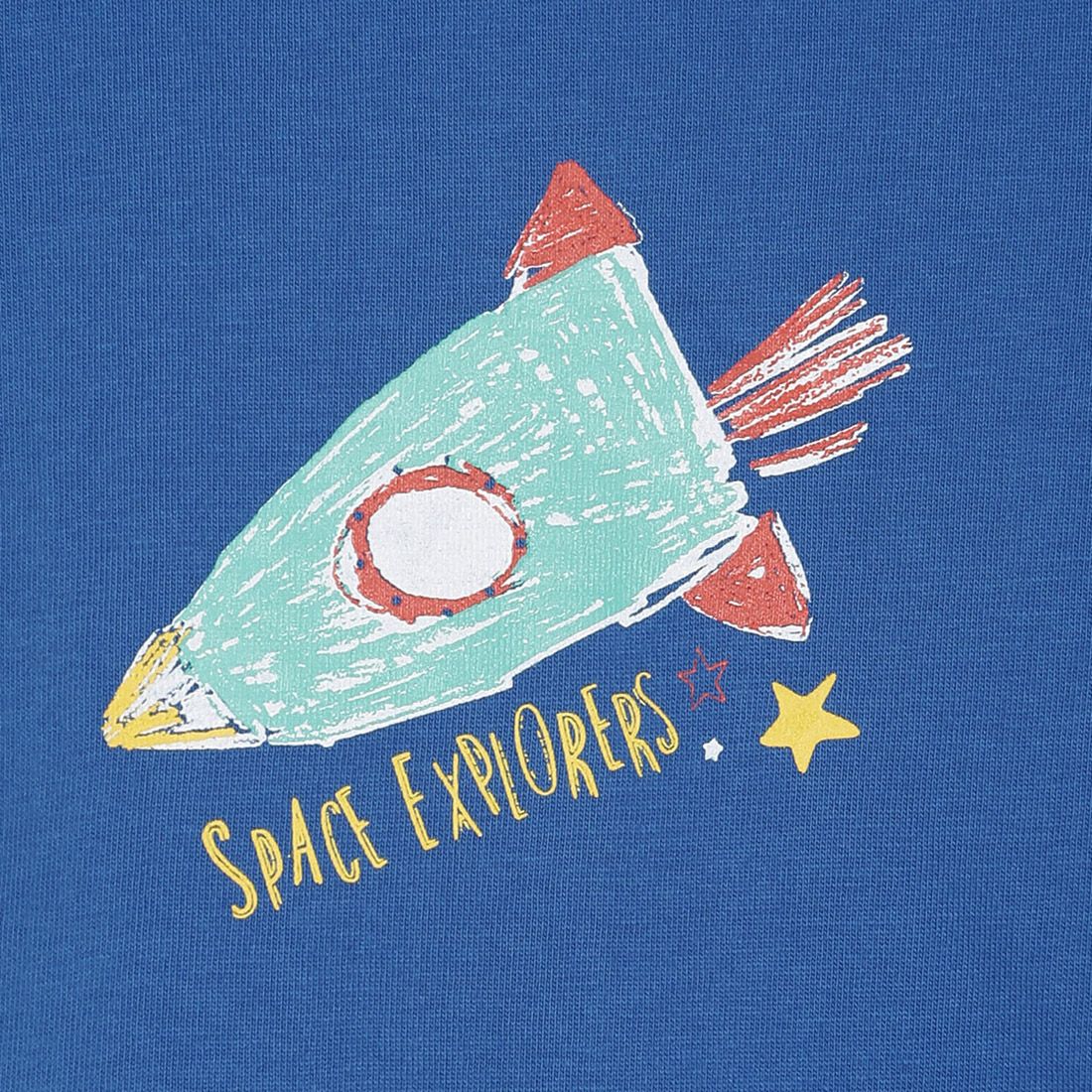 Baby Boys Blue Space Explorer Print Cotton T-Shirt Regular Fit Casual Baby T-Shirt