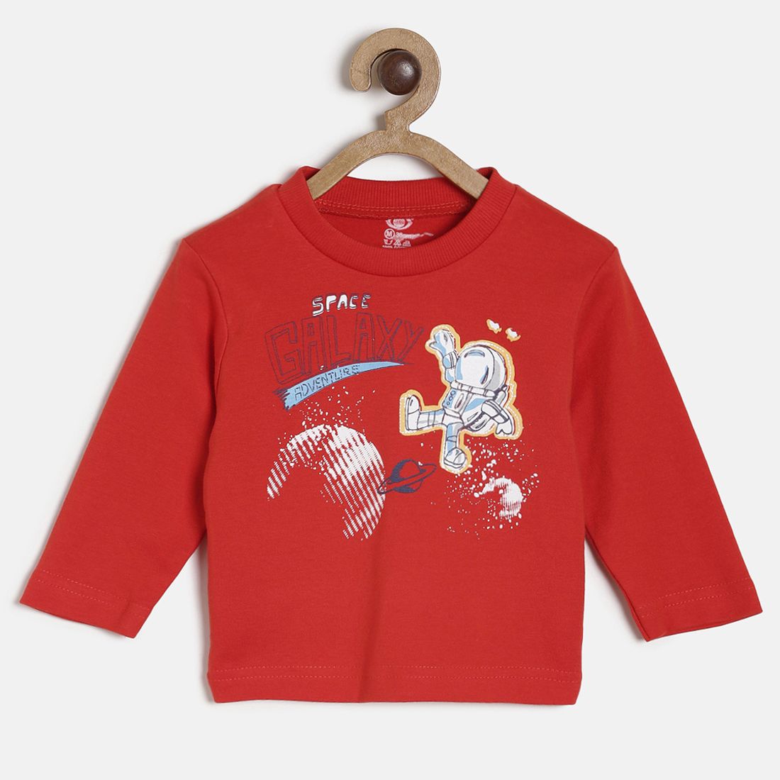 Baby Boys Red Space Galaxy Print Cotton T-Shirt Regular Fit Casual Baby T-Shirt