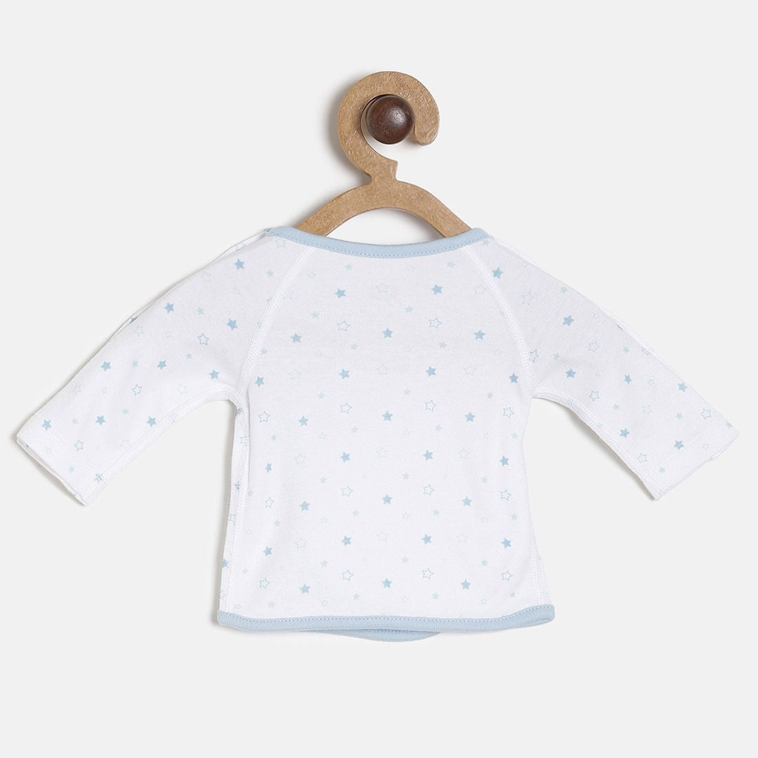 Baby Boys White & Light Blue Star Print Cotton Jabla Pack of 2 Regular Fit Casual Baby Jabla