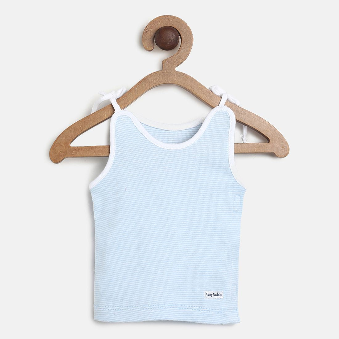 Baby Boys White & Light Blue Cotton Vest Pack of 3 Regular Fit Casual Baby Vest