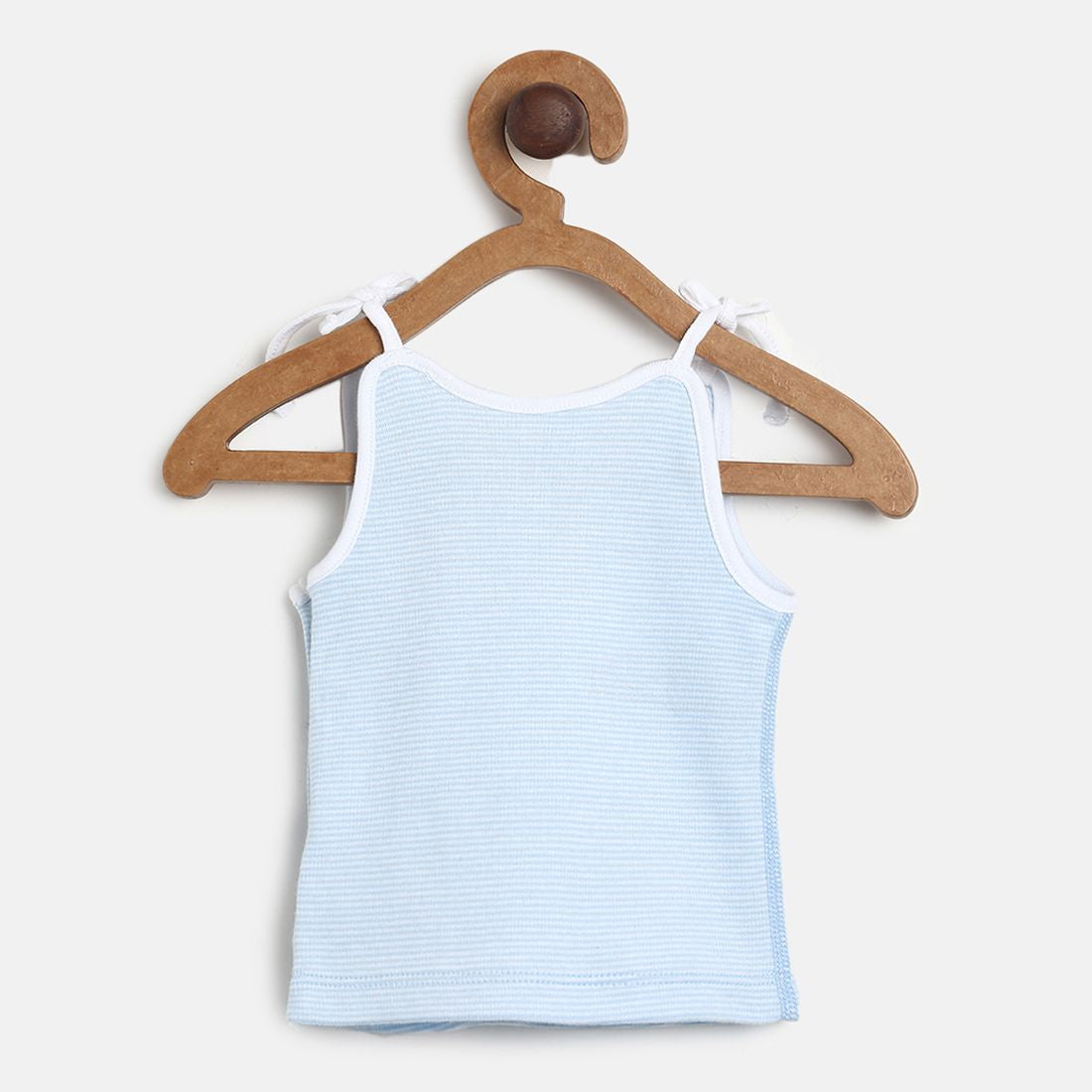 Baby Boys White & Light Blue Cotton Vest Pack of 3 Regular Fit Casual Baby Vest