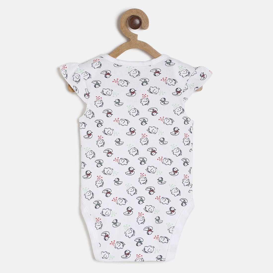 Baby Girls White & Mint Green Cotton Bodysuit Pack of 3 Regular Fit Casual Baby Bodysuit