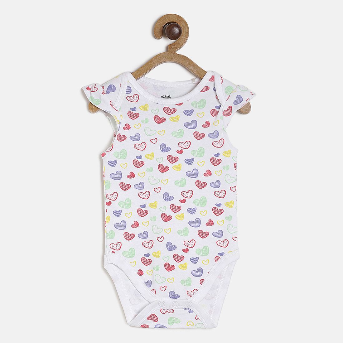 Baby Girls White & Mint Green Cotton Bodysuit Pack of 3 Regular Fit Casual Baby Bodysuit