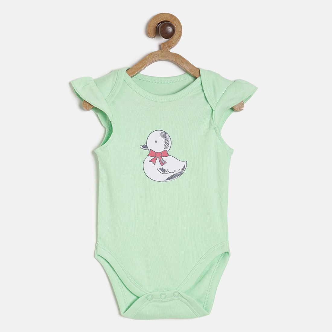 Baby Girls White & Mint Green Cotton Bodysuit Pack of 3 Regular Fit Casual Baby Bodysuit
