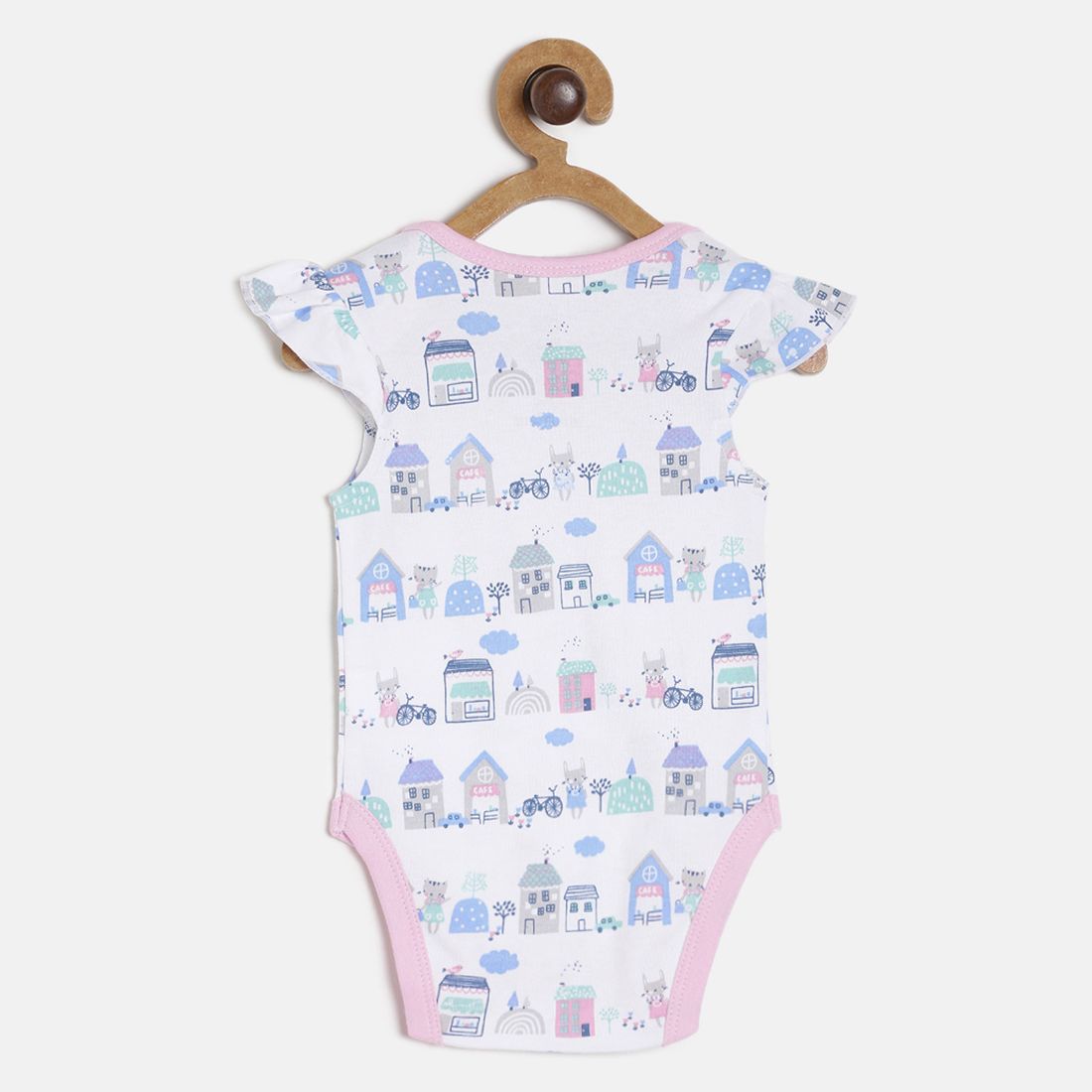 Baby Girls White, Pink & Navy Blue Cotton Bodysuit Pack of 3 Regular Fit Casual Baby Bodysuit