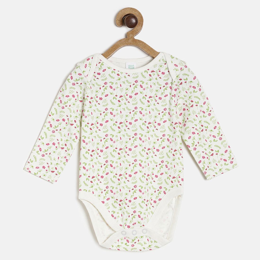 Baby Girls White Floral Printed Cotton Bodysuit Regular Fit Casual Baby Bodysuit