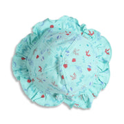 Baby Girls Mint Green Printed Cotton Frill Cap Regular Fit Casual Baby Cap