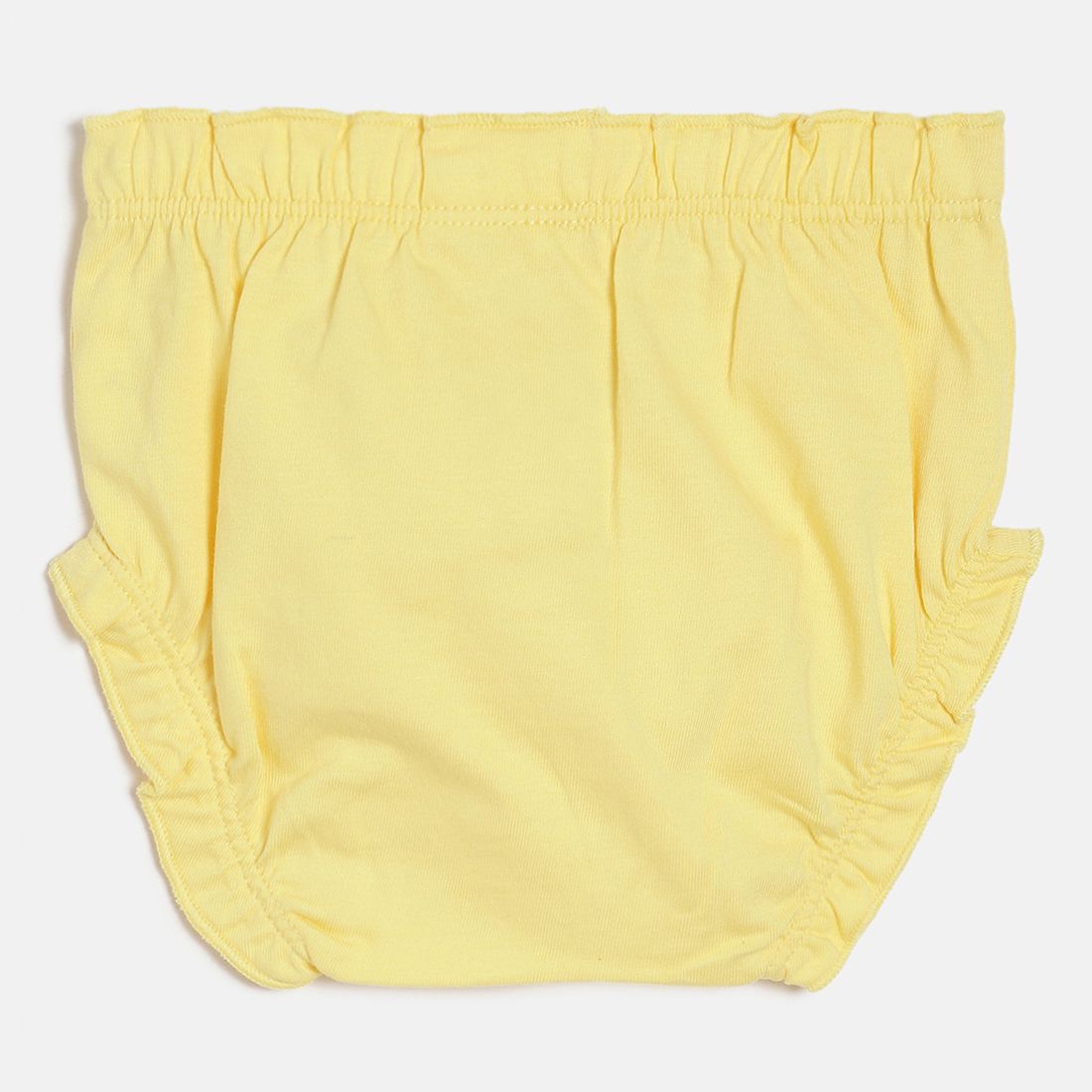 Baby Girls White & Yellow Cotton Printed Dress With Bloomers Regular Fit Casual Baby Clothing Set