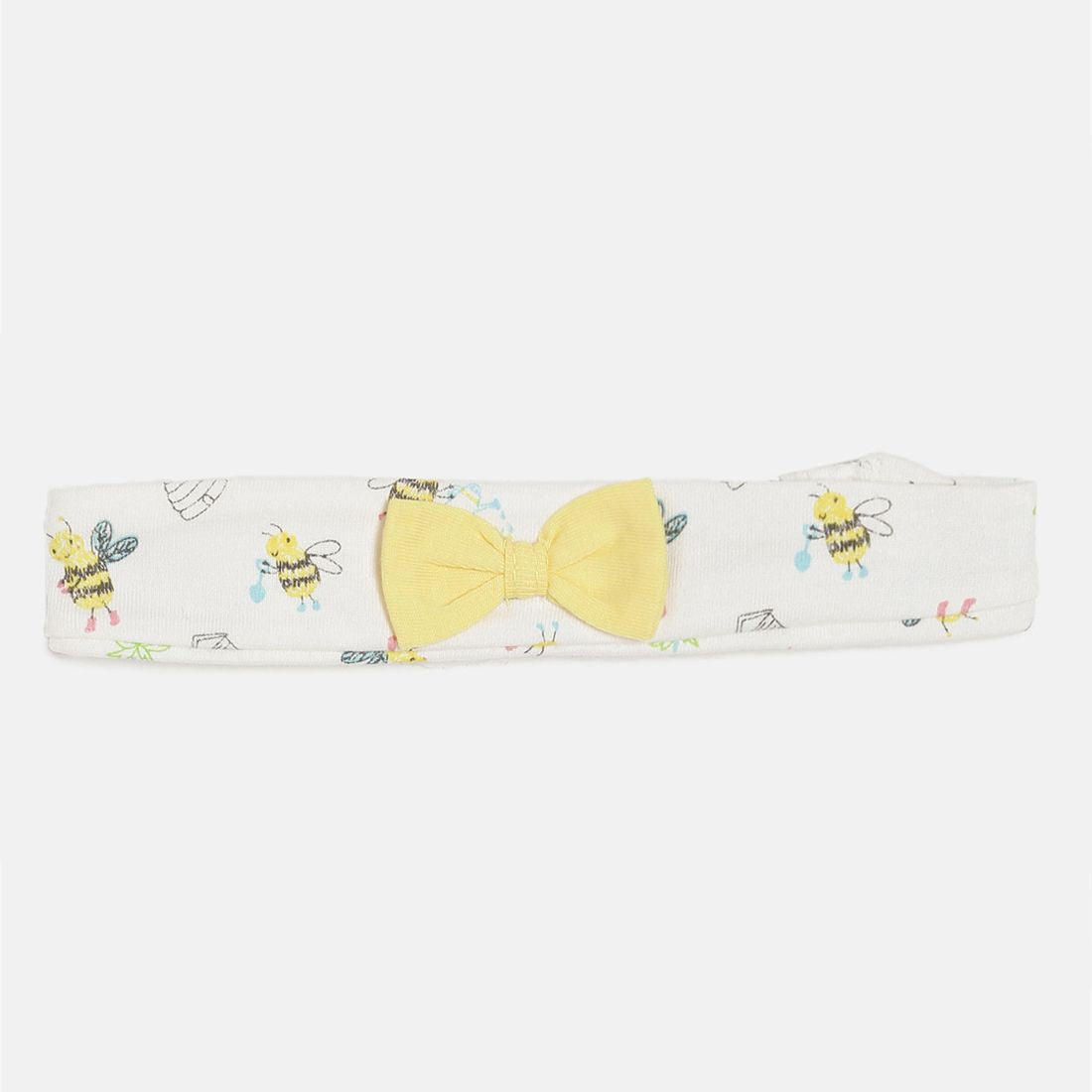 Baby Girls White & Yellow Cotton Printed Dress With Bloomers Regular Fit Casual Baby Clothing Set