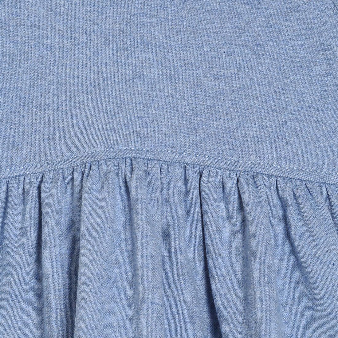 Baby Girls Blue Solid Cotton Dress Regular Fit Casual Baby Dress
