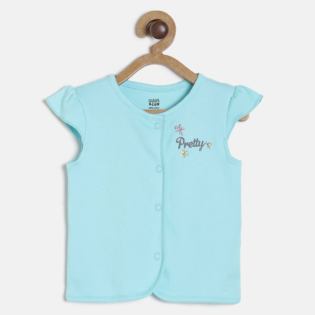 Baby Girls White Yellow & Blue Cotton Front Open Vest Pack of 3 Regular Fit Casual Baby Vests