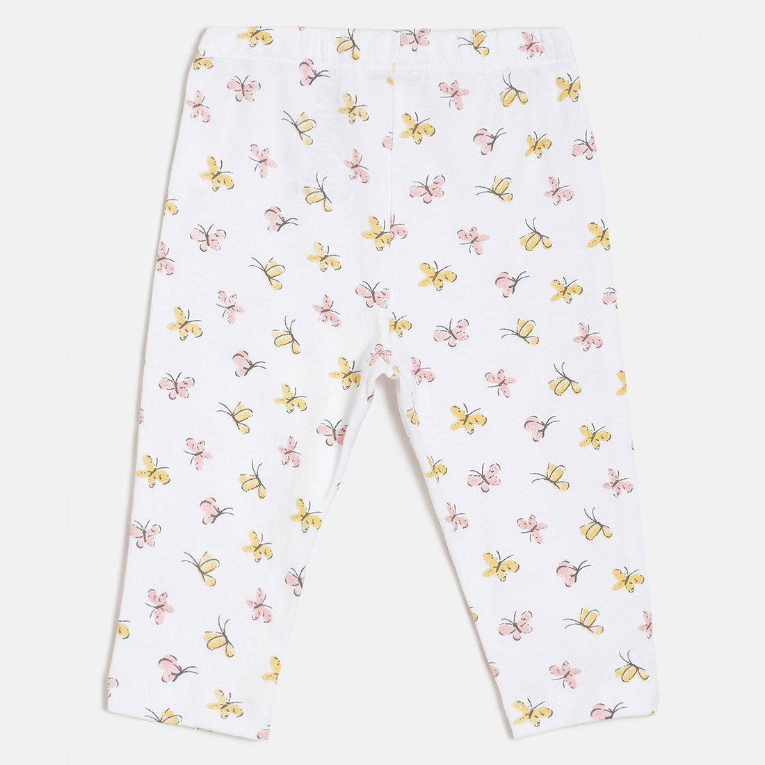Baby Girls Blue Yellow & White Printed Cotton Leggings Pack of 3 Regular Fit Casual Baby Leggings