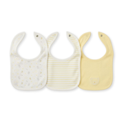 Baby Ivory and Yellow Cotton Bibs Pack of 3 Feeding Essentials