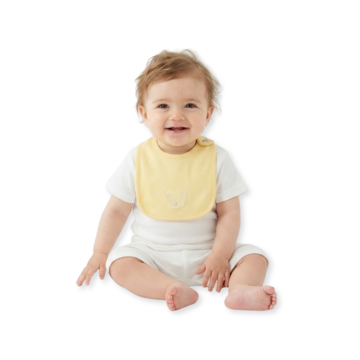 Baby Ivory and Yellow Cotton Bibs Pack of 3 Feeding Essentials