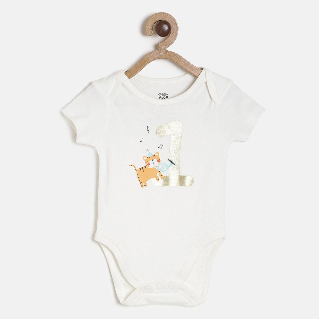 Baby Boys White Number Print Cotton Bodysuit Pack of 6 Regular Fit Casual Baby Bodysuits