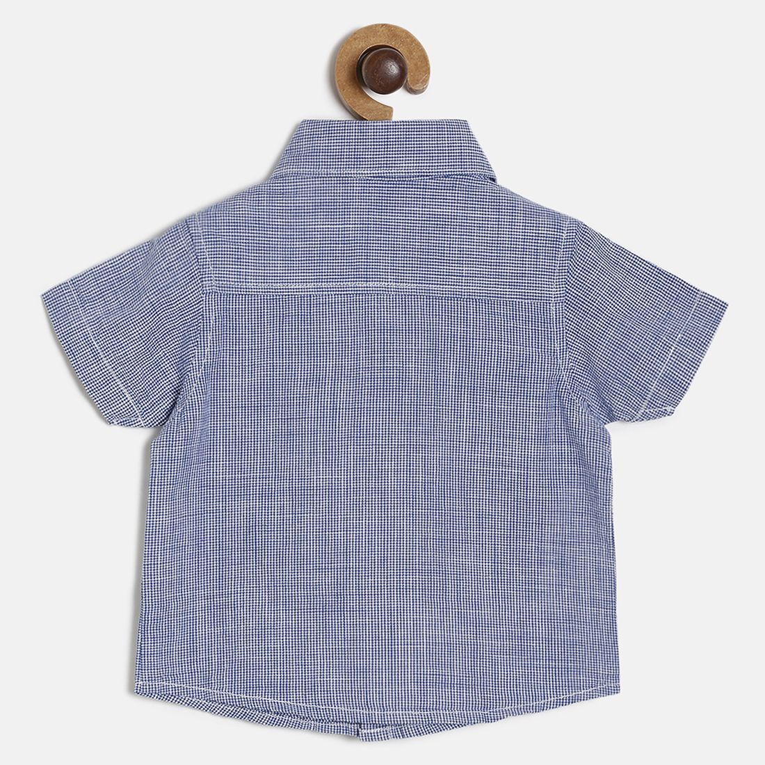 Baby Boys Blue Checked Cotton Shirt Regular Fit Casual Kids Shirt