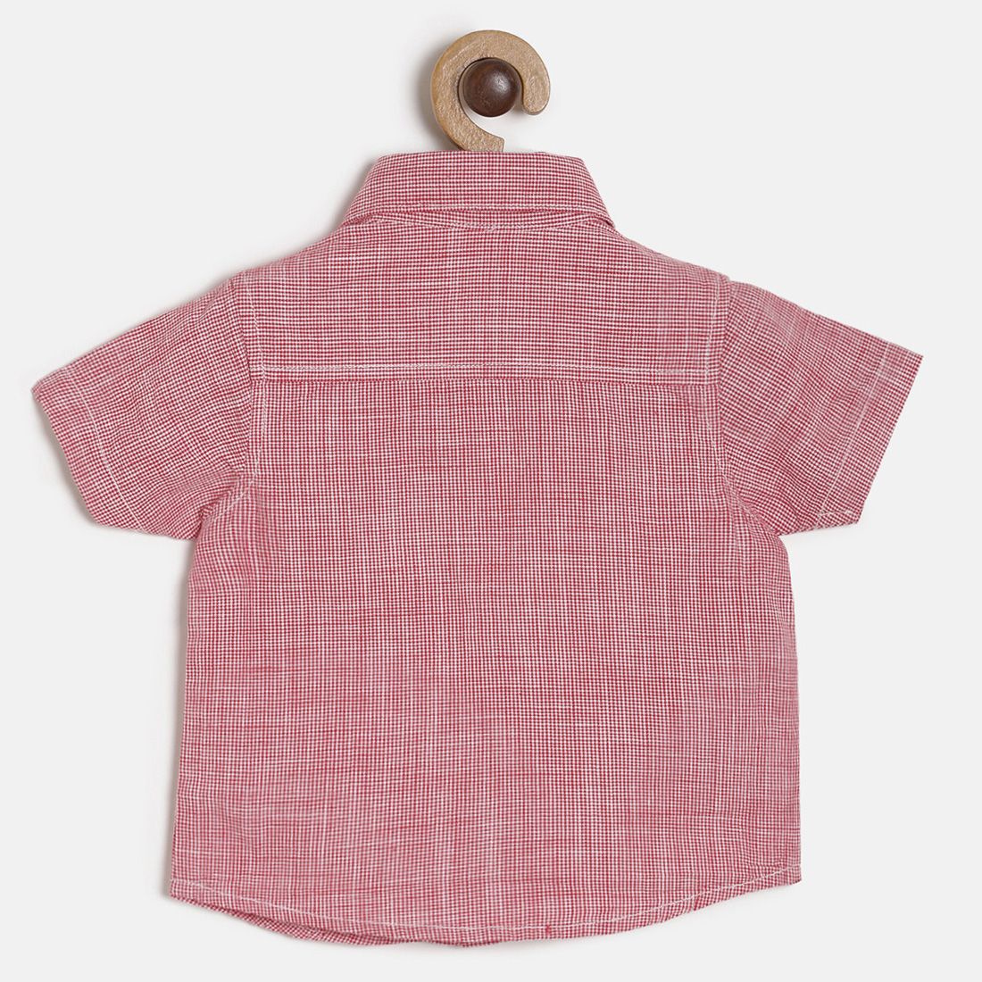 Baby Boys Red Checked Cotton Shirt Regular Fit Casual Kids Shirt