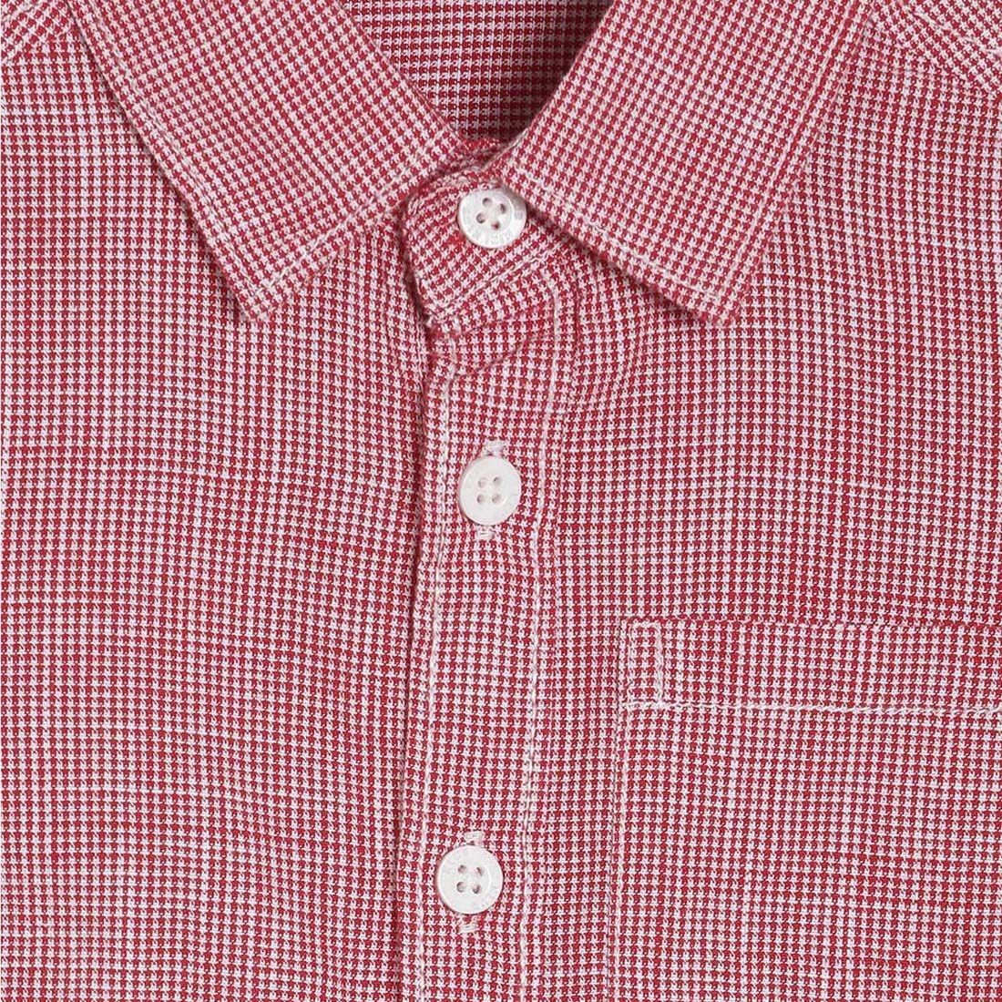 Baby Boys Red Checked Cotton Shirt Regular Fit Casual Kids Shirt