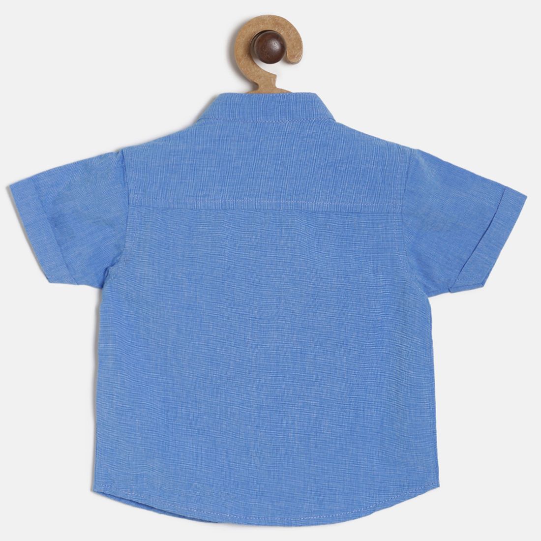 Baby Boys Blue Solid Cotton Shirt Regular Fit Casual Kids Shirt