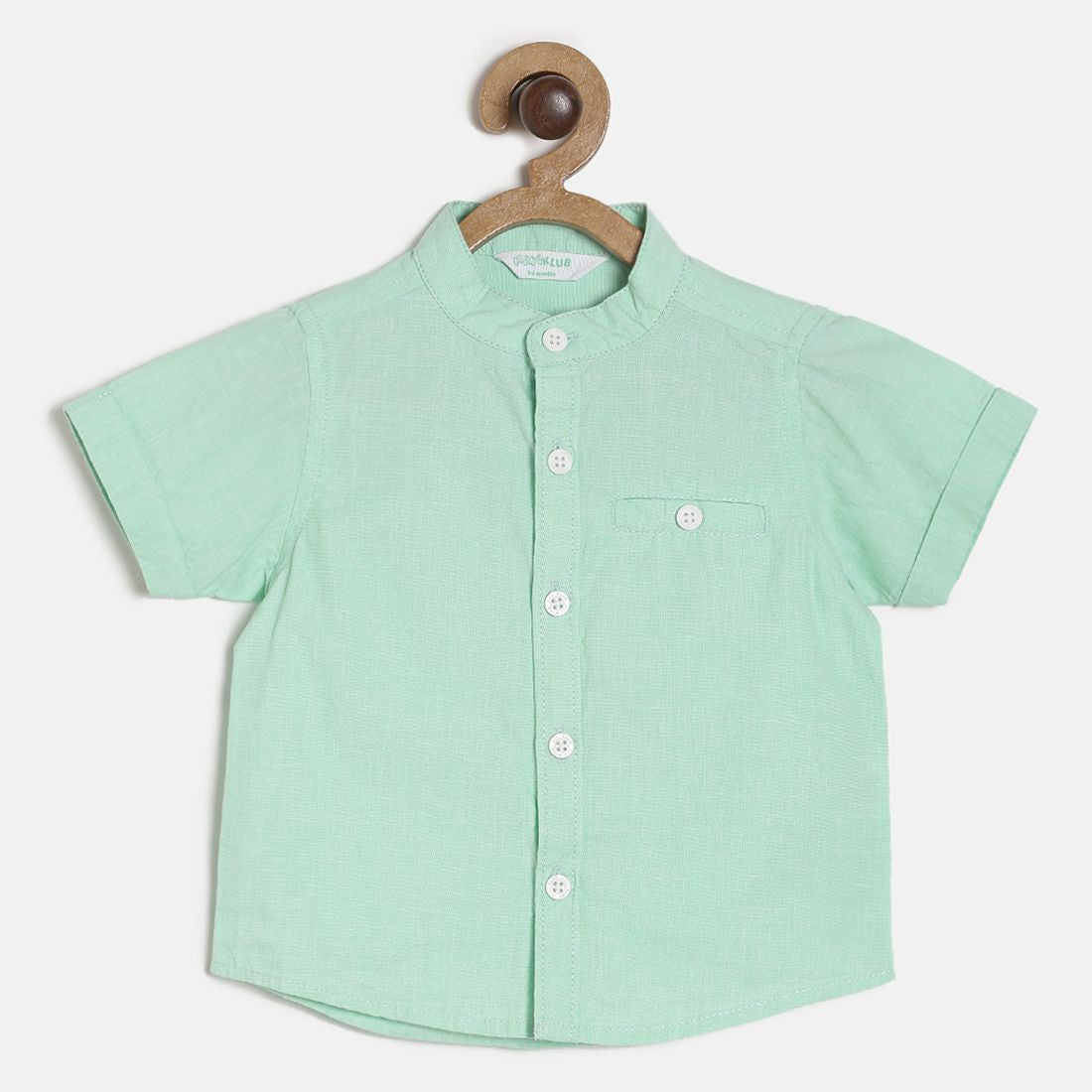 Baby Boys Green Solid Cotton Shirt Regular Fit Casual Kids Shirt