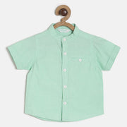 Baby Boys Green Solid Cotton Shirt Regular Fit Casual Kids Shirt