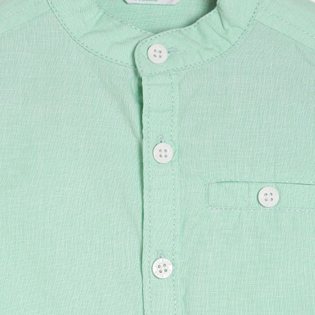 Baby Boys Green Solid Cotton Shirt Regular Fit Casual Kids Shirt