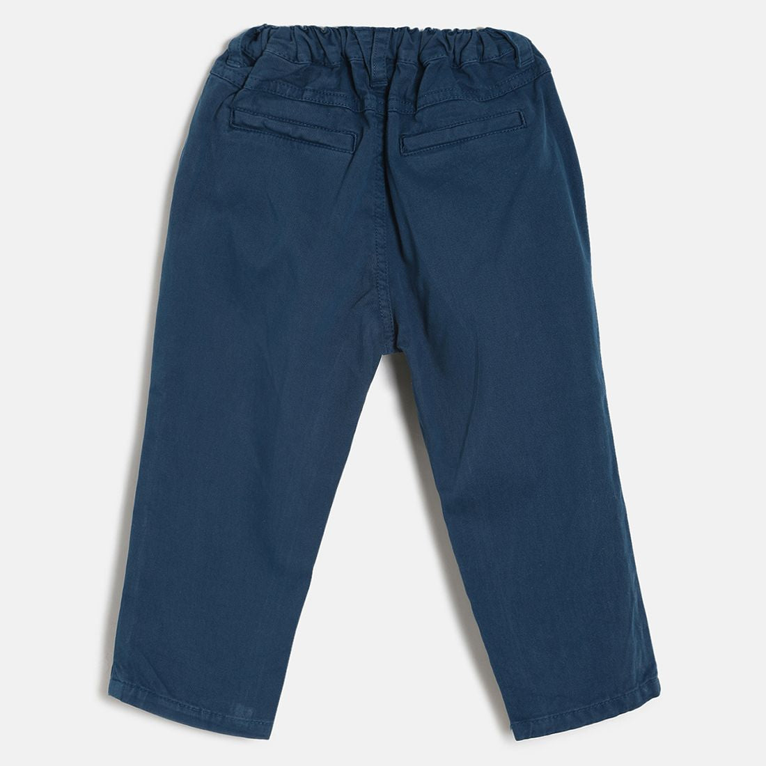 Baby Boys Blue Solid Cotton Trousers Regular Fit Casual Kids Trousers