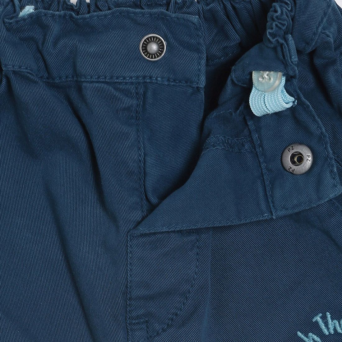 Baby Boys Blue Solid Cotton Trousers Regular Fit Casual Kids Trousers