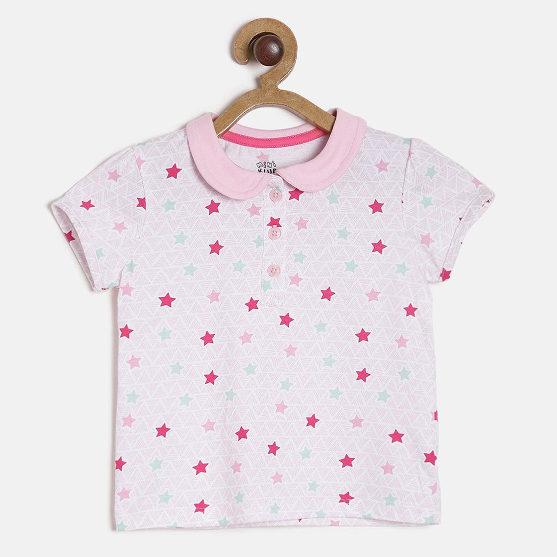 Baby Girls Purple Dungaree with Printed T-Shirt Set Regular Fit Casual Kids Outfit