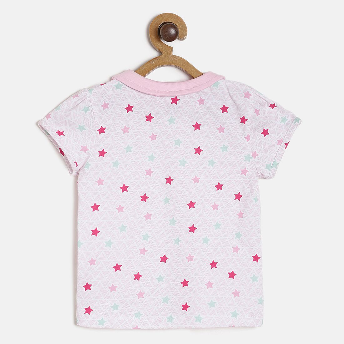 Baby Girls Purple Dungaree with Printed T-Shirt Set Regular Fit Casual Kids Outfit