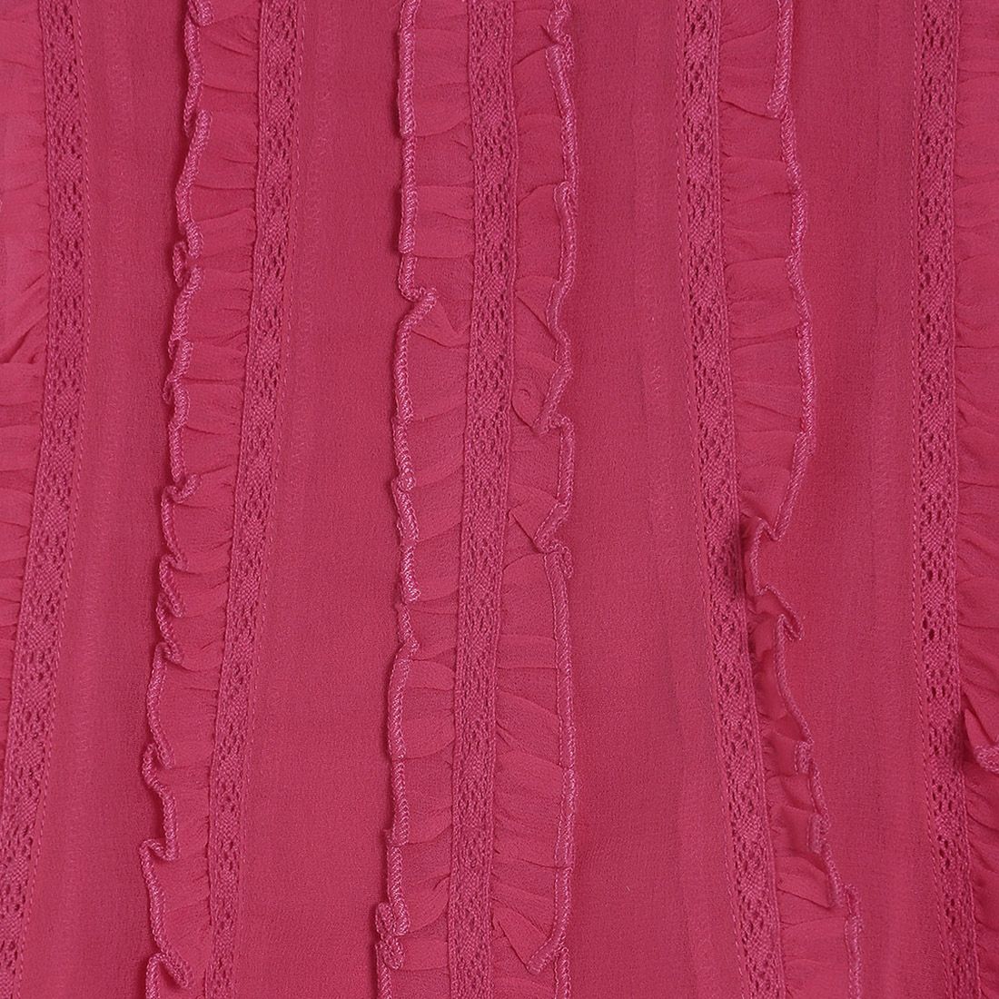 Baby Girls Pink Ruffle Detail Sleeveless Fit and Flare Casual Dress