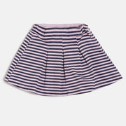 Baby Girls Pink and Navy Striped Pleated Casual Skirt
