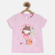 Baby Girls Pink Graphic Printed Casual T-Shirt