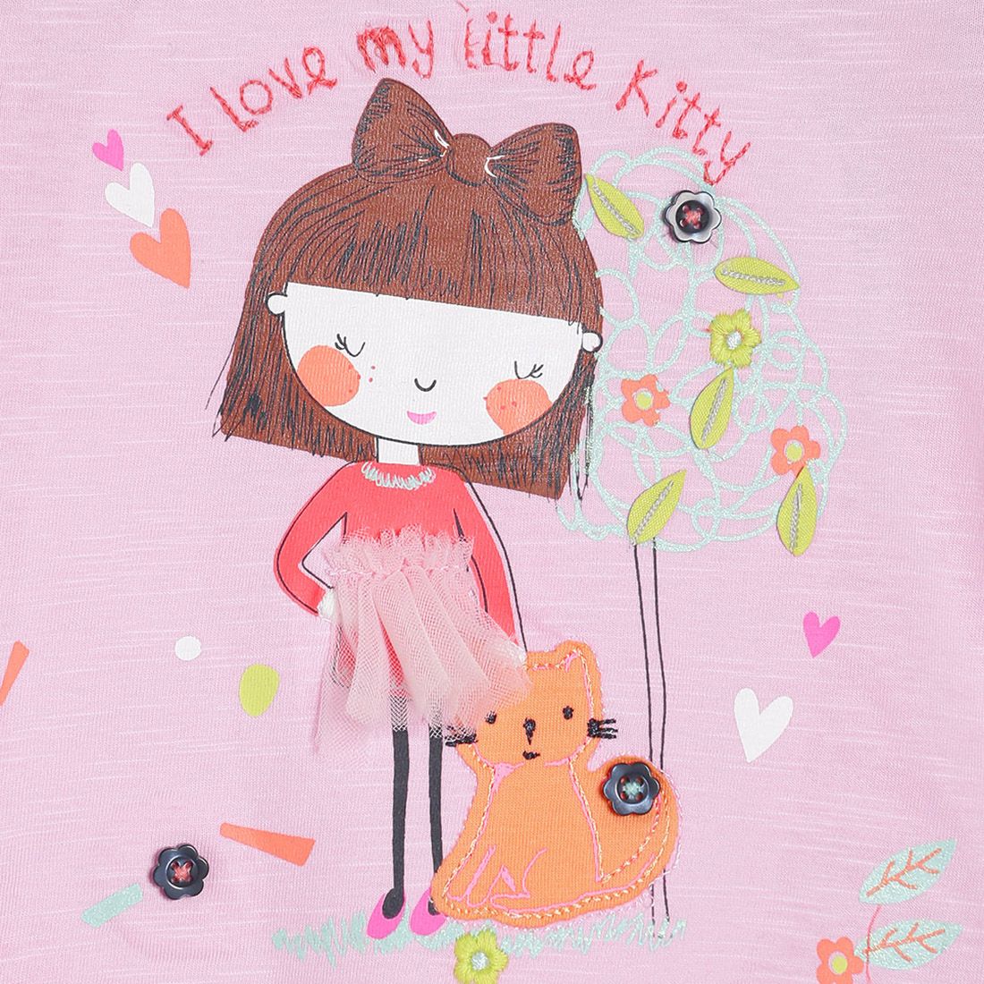 Baby Girls Pink Graphic Printed Casual T-Shirt
