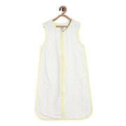 Unisex White Moon & Cloud Print Sleeping Bag with Front Zip Closure