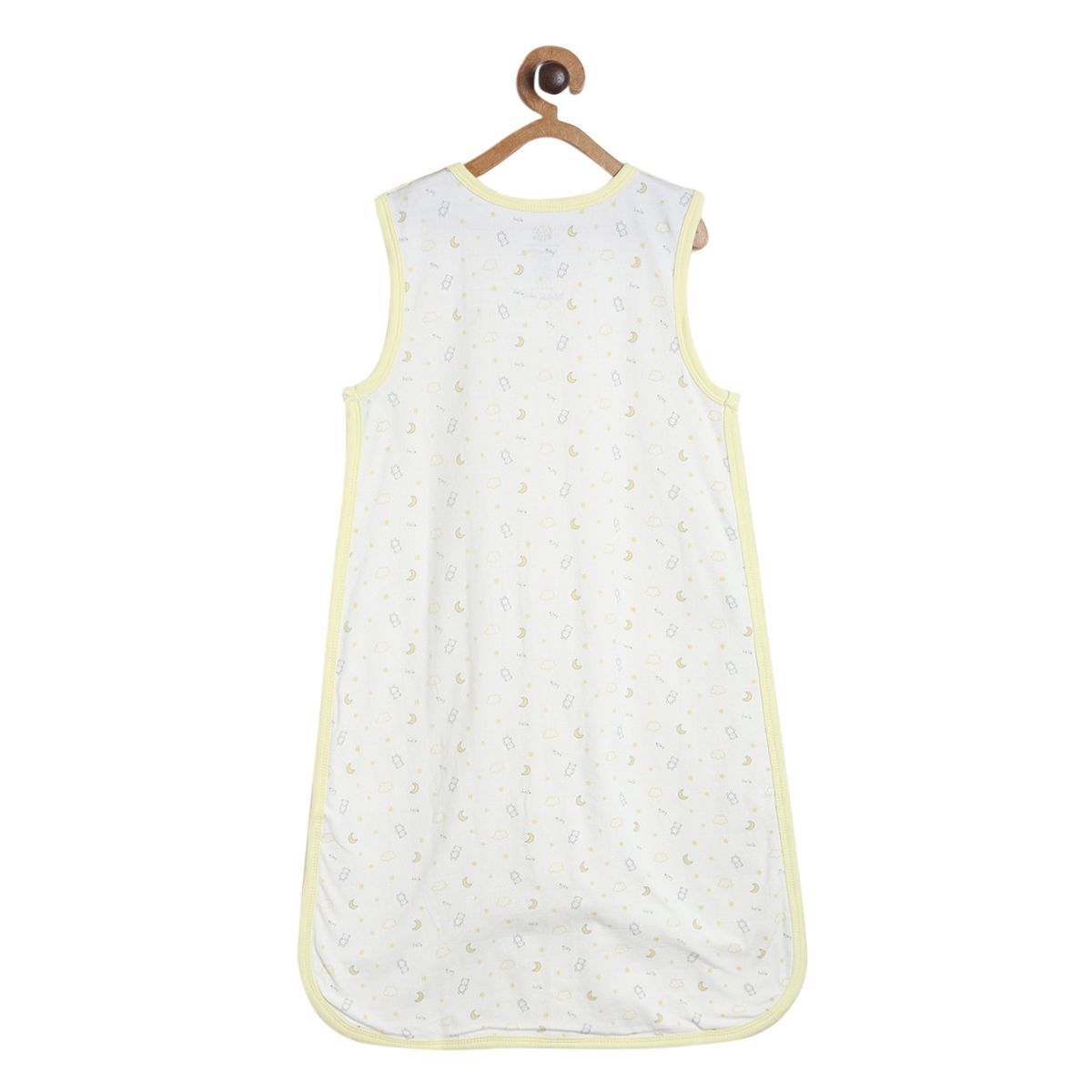 Unisex White Moon & Cloud Print Sleeping Bag with Front Zip Closure