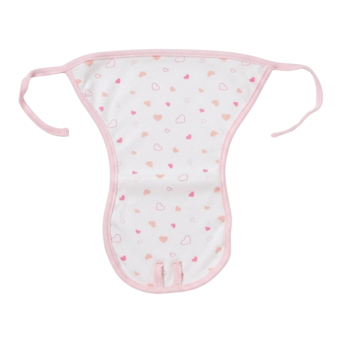 Baby White and Pink Cotton Tie-Up Nappy Heart Print Newborn Essential